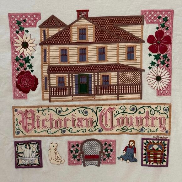 Vintage 90s Victorian Country Puff Print Deadstock with Tags Shirt Adult XL - Picture 6 of 6